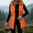 thumbnail image 2 of Ghalytn Women's Hooded Puffer Vest, Sleeveless Zip-Up Quilted Jacket with Drawstring Hem and Pockets, 2 of 7