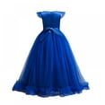 thumbnail image 3 of Little Girl Flutter Sleeves Tulle Dress Toddler Kids Party Wedding Tutu Dresses 4-14T, 3 of 4