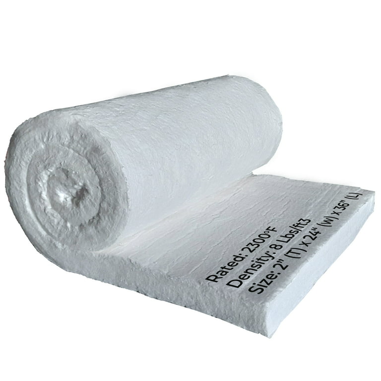 Simond Store Ceramic Fiber Insulation Blanket, Density- 8lb, 2400F 2 inch x 24 inch x 36 inch, Men's, Size: One size, White