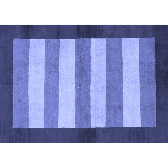 Ahgly Company Indoor Rectangle Abstract Blue Modern Area Rugs, 5' x 7'