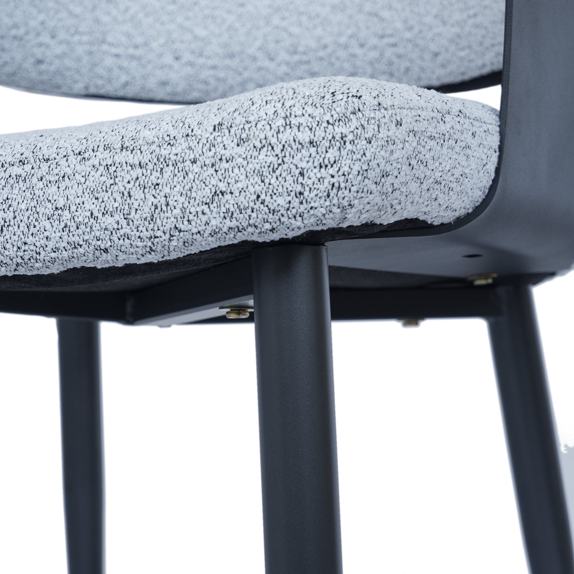 bokifol Black Leather Teddy Fleece Dining Chairs Set of 2,Kitchen Chairs for Living Room/Restaurant