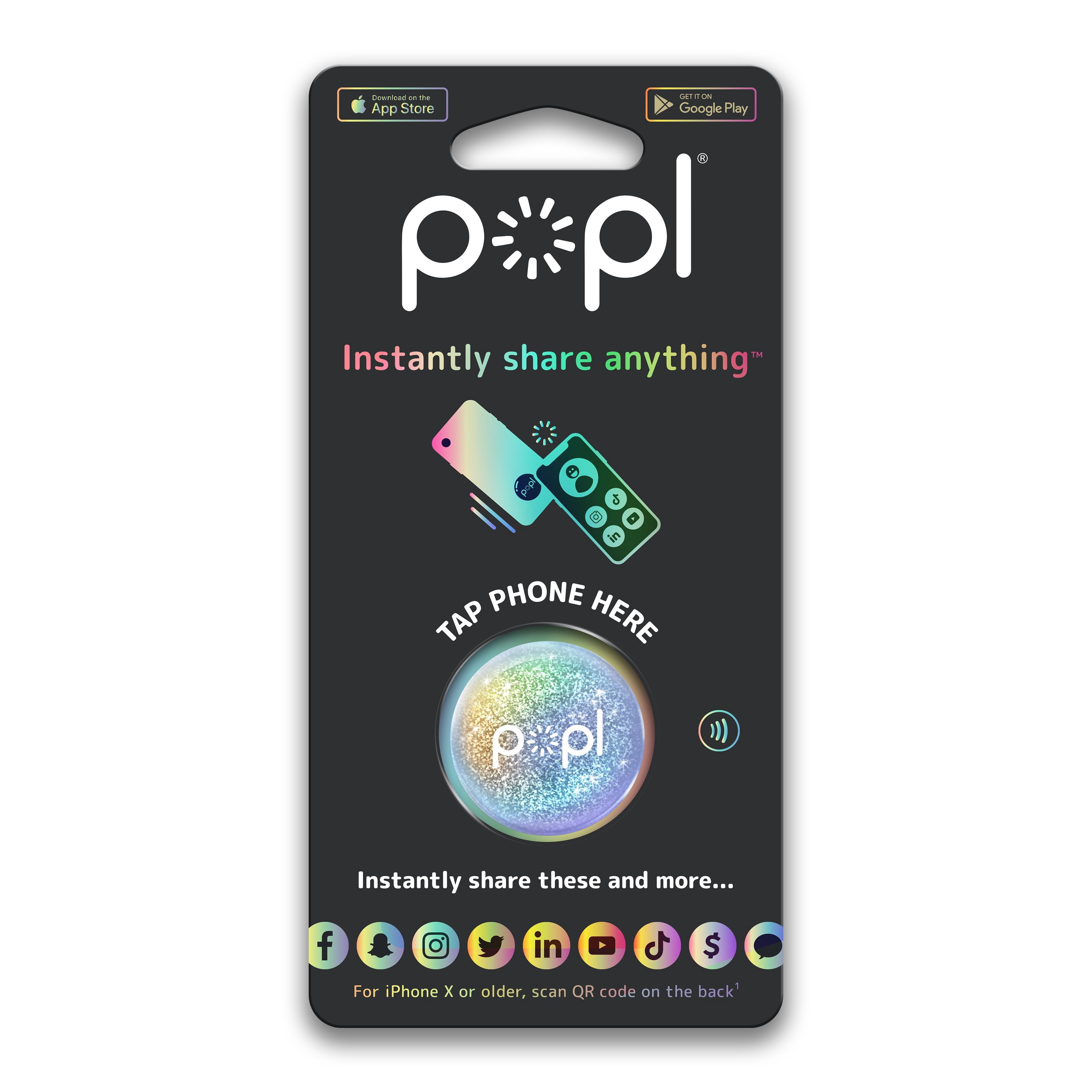 Popl Dot Digital Business Card for Back of Phone for instant Share - Pixel