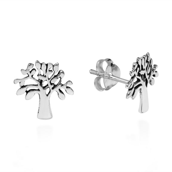 Love of Nature Sterling Silver Tree Post Stud Earrings