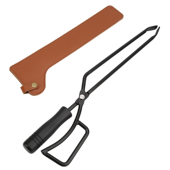 Fire Pit Tongs, Multi Purpose Labor Saving Clip Non Slip Wood Handle Stainless Steel Body Firm Clamping Portable For Hiking Curry Color