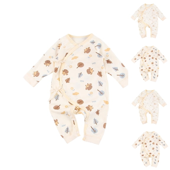 YHAJDS Newborn Baby Romper Outfit for Boys Girls Long Sleeve Cotton Summer Jumpsuit