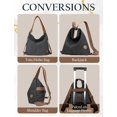 thumbnail image 4 of Sunyuer Women's Convertible Canvas Tote Bag, Large Capacity Multiway Shoulder Backpack, Adjustable Strap Hobo Handbag, Casual Versatile Crossbody Purse for Work Travel Daily Use, 4 of 7