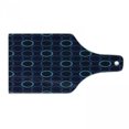 thumbnail image 1 of Geometric Cutting Board, Scribble Art Style Circles Ring Shapes on Dark Background, Decorative Tempered Glass Cutting and Serving Board, Wine Bottle Shape, Blue Violet Pale Blue, by Ambesonne, 1 of 1