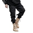 thumbnail image 2 of Wavsuf Mens Cargo Pants Relaxed Fit Casual Work- Solid Casual Fall and Winter Outdoor Black Cargo Pants Size L, 2 of 4
