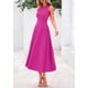 thumbnail image 4 of Vestido PRETTYGARDEN sin mangas línea A plisado midi rosa talla S, 4 of 8