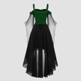 thumbnail image 5 of Dresses For Women Plus Size Fashion Gothic Vintage Midi Dress Croset Long Flare Sleeve Irregular Length Dress Short Sleeve, 5 of 6