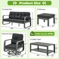 thumbnail image 2 of Suvivityse 6-Pcs Aluminum Patio Furniture Set with coffee table Outdoor Luxury Conversation Sofa Set include adjustable 3-seater Sofa, 2 Swivel Chair , 2 Ottoman for Balcony, Garden, Poolsid （Grey）, 2 of 8