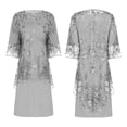 thumbnail image 5 of LiiYii 2PCS Women Tube Dress with Lace Cover Up Plus Size Mother of The Bride Dress for Wedding Party Grey 3XL, 5 of 6