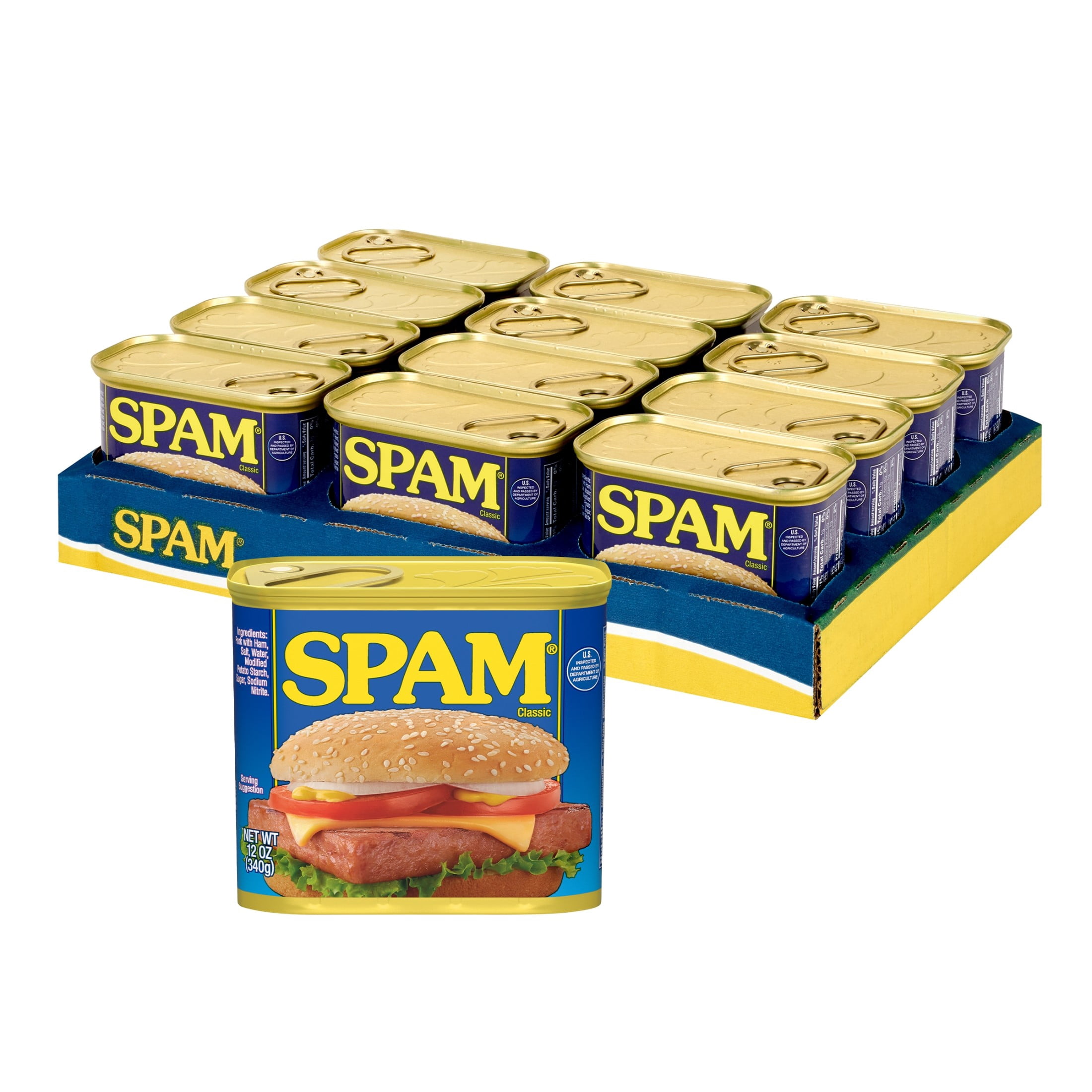 SPAM Classic, 7 g of protein, 12 oz Can (12-Pack)
