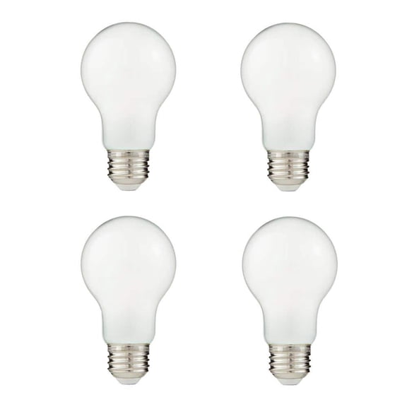 100-Watt Equivalent A19 Frosted Glass Energy Star Dimmable E26 Base LED Light Bulb True White (4-Pack)