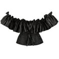 thumbnail image 4 of Aboser Bustier Top for Women One Shoulder Boned Corset Lace Up Body Shaper Lace Sleeve Overbust Corsets Club Party Vest Tops, 4 of 7