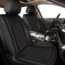 LAONNVIR Car Seat Covers Full Set Fit for Kia K5 2021-2024 | Waterproof Faux Leather Car Seat Cushions Compatible with Airbag|Automotive 5 Seat Covers set (Black)