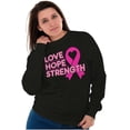 thumbnail image 3 of Breast Cancer Love Hope Strength Women Crewneck Sweatshirt Brisco Brands M, 3 of 6