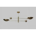 thumbnail image 4 of 2 Shade Counterbalance Mid Century Modern Raw Brass Light FIxture Sputnik Chandelier, 4 of 4