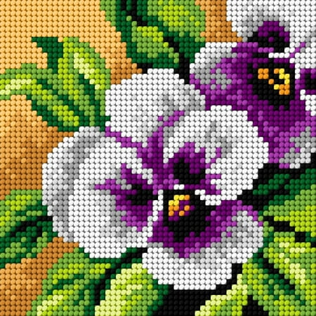 UPC: 5902067300053 | Needlepoint canvas for halfstitch without yarn Pansy 2757D – Printed Tapestry Canvas