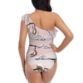 thumbnail image 6 of Yiaed Cloud Sloth Print Women One Piece Swimsuits Tummy Control One Shoulder Bathing Suits Pattern Ruffle Swimwear-Medium, 6 of 8