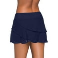 thumbnail image 3 of UKAP Women High Waist Swim Skirt Bikini Swimsuit Bottom Layers Ruffle Bathing Suit Swim Shorts Summer Solid Color Beachwear, 3 of 7