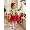thumbnail image 4 of Cjfdfy Newborn Baby Girl Christmas Outfit Long Sleeve Romper Santa Embroidery Tulle  Star Patchwork Dress Bow Headband 3 Piece Set Infant Christmas Dress Fall Winter Clothes Set 0-24M, 4 of 9