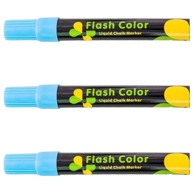 Marcador de Cristal ChalkyBlue 3 Pzas Azul Neon VentDepot MXMNJ-003