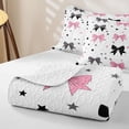 thumbnail image 4 of Erosebridal Kawaii Princess Bow Quilt King for Boys Girls, Cute Star Print King Coverlet Set, 3-Piece, 4 of 7