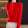 thumbnail image 5 of Breezora Chandail Col Roulé Semi-Confortable pour Femmes Manches Longues Coupe Ample pour Automne Hiver Confort Taille P Rouge, 5 of 5