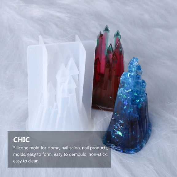 WSTEER 3D Silicone Castle Mold for Epoxy Resin Crafts, Crystal Casting Mold for Craft Projects
