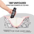 thumbnail image 4 of Blue Floral Travel Makeup Bag for Women 180° Open Toiletry Bags Lay-Flat Cosmetic Organizer Puffy Large Capacity Organizer For Toiletries & Brushes, 4 of 6