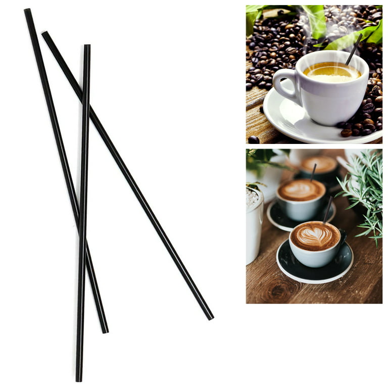 Restpresso Black Plastic Coffee Stirrer / Sip Straw - 5 - 5000 count box