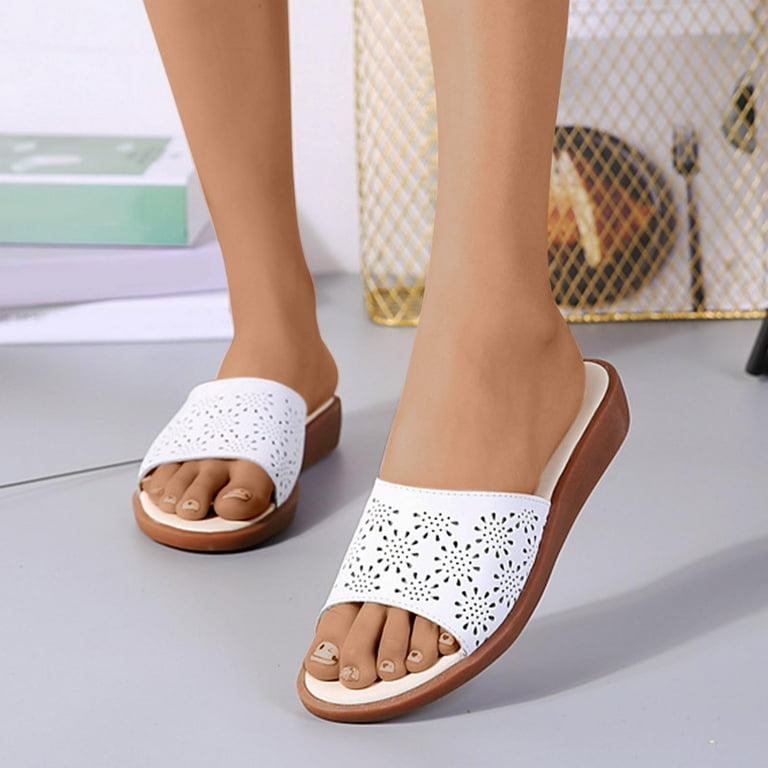 AXXD Womens Dress Sandals Summer White Comfort Flat Hollow Out Home Sandals Slotted Comfort Bottom Mules Mothers Day - Walmart.com AXXD Womens Dress Sandals Summer White Comfort Flat Hollow Out Home Sandals Slotted Comfort Bottom Mules Mothers Day - Walmart.com