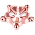 thumbnail image 1 of HUGFEGWE Anneaux de Perçage en Acier Inoxydable Réglables pour Tétons Non Percés (Fleur de Prunier, Or Rose) UA824-23725, 1 of 7
