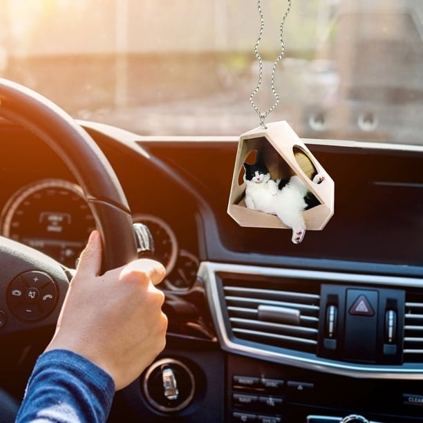 Colgante con forma de gatito para decoración de espejo retrovisor interior de coche