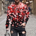 thumbnail image 1 of Blusas y camisas de manga larga con cuello redondo para hombre. Camiseta deportiva estampada para San Valentín. Camiseta de manga larga con cuello redondo. Blusas de licra para hombre., 1 of 5