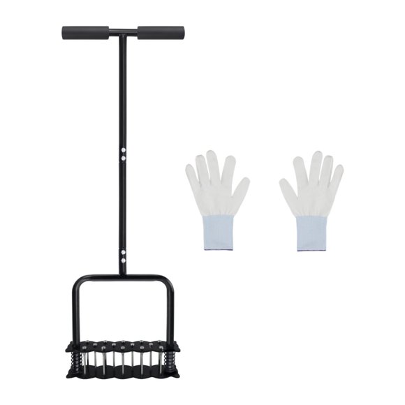 jinwen Lawn Aerator Spikes Aerating Tool Yard Aerator Patio Leaf and Dirt Cleaning Wide Foot Plate with 14 Strong Spikes with Gloves