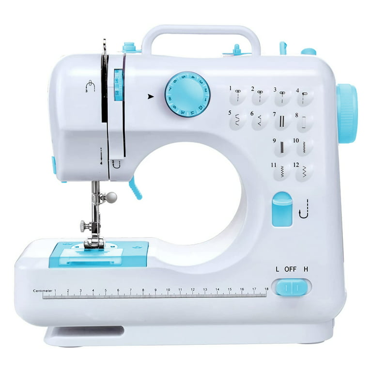 Household Mini Sewing Machine, Needle Threader with Lock Stitch and Reverse  Sewing, Easy-to-Use Portable Electric Crafting Mending Machine for Home  DIY, Blue 