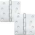 thumbnail image 3 of Stone Harbor Hardware 4" Ball-Bearing Door Hinges, 1/4" Radius Corner, Polished Chrome, 2-Pack, 3 of 4