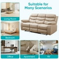 thumbnail image 3 of BALUS Recliner Sofa Sets with Storage & Cup Holders - Ergonomic Suede Reclining Couch, Metal Frame, Space-Saving Design, Beige, 3 of 8
