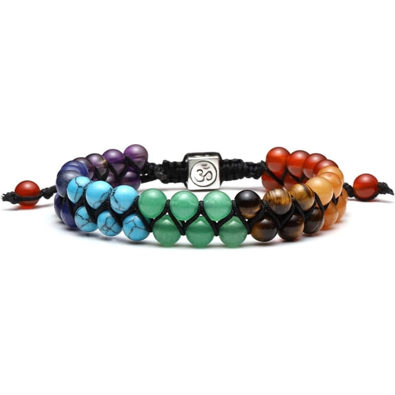 Chakra Bracelet 7 Chakras Healing Crystals Bracelet Yoga Stone Beads Bracelets Meditation Relax Anxiety Bangle for Womens Mens