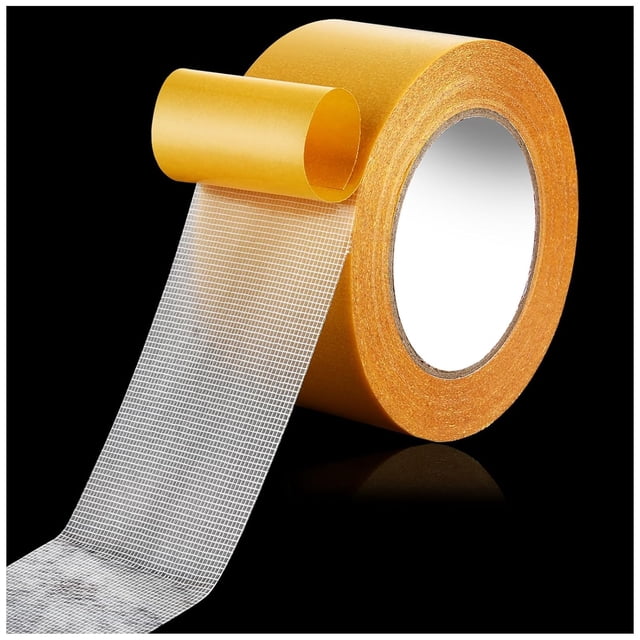 PinesC Strong Adhesive Double-Sided Mesh Tape, 2 in × 66 FT (20m) High Sticky Clear Tape, Heavy Duty for Fixing Carpet, Rug, Cushion, Poster, DIY Crafts clear
