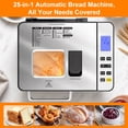 thumbnail image 3 of Bluebow 25-in-1 Automatic Bread Maker Machine, 2LB Bread Making Machine with Auto Fruit & Nut Dispenser, Gluten-Free Setting, 13-Hour Delay Timer, 1-Hour Keep Warm for Homemade Bread, Stainless Steel, 3 of 8