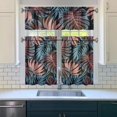thumbnail image 3 of Hawaiian Palm Garden Kitchen Curtains Set 27.5x36in Polyester Valance and Tiers, Tropical Floral Window Curtains for Summer-Themed Kitchen Windows, 3 of 6
