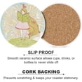 thumbnail image 6 of GZHJMY 1Pc Round Reading Princess in Pastel Colors Ceramic Coasters with Cork-Backed for Coffee Drink, Cup Mat Absorbent Stone Coasters, 6 of 6