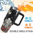 thumbnail image 3 of Skull Tumbler with Handle and Straw 40 oz Gothic Skull Coffee Travel Mug Insulated Cup Skull Stuff Gifts for Women for Halloween Goth Decor, 3 of 6