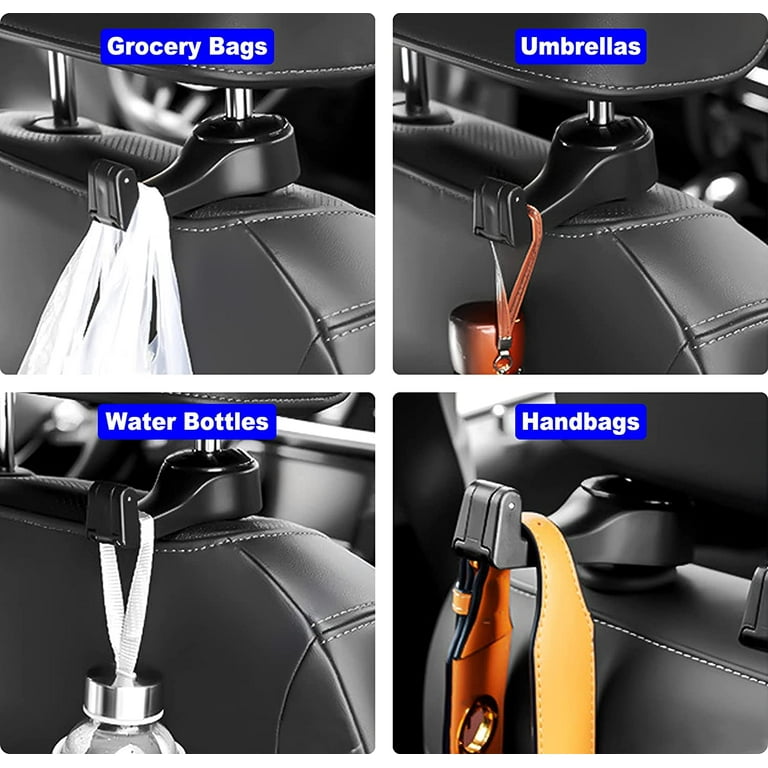 2023 Upgraded Car Seat Hooks 2 Pack - 360° Rotation Hidden Hangers