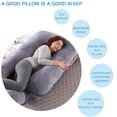 thumbnail image 3 of Pregnancy Pillow for Sleeping, Extra Large J Shaped Body Pillow, Maternity Pillow for Pregnant Women with Velvet Cover, Grey, 57x27.5 inch, 3 of 9