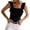 Black, variant on Glisme Tank Tops For Women Cute Sleeveless Tank Tops Ruffle Strap Neck Solid Color Knitted Camisole Classic Black Tee