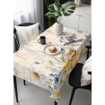 thumbnail image 6 of Daisy Spring Floral Table Cloth, Waterproof Tablecloth for Rectangle Tables, Farmhouse Botanical Green Leaves Vintage Art Reusable Washable Fabric Table Cover for Restaurant Kitchen Dining 54"x108", 6 of 9